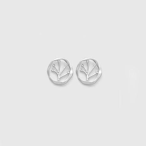 Floral Picture Stud Earrings 