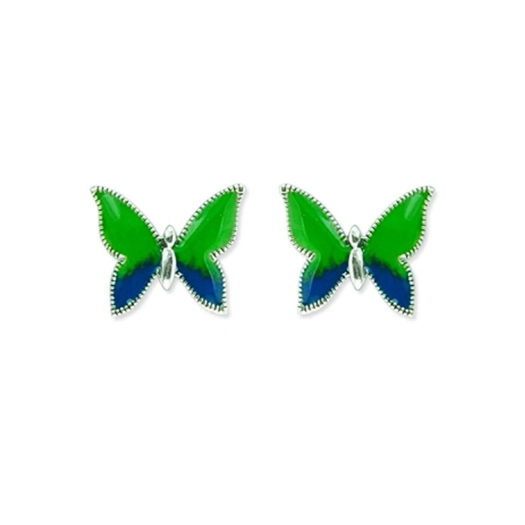 Green Butterfly Studs 