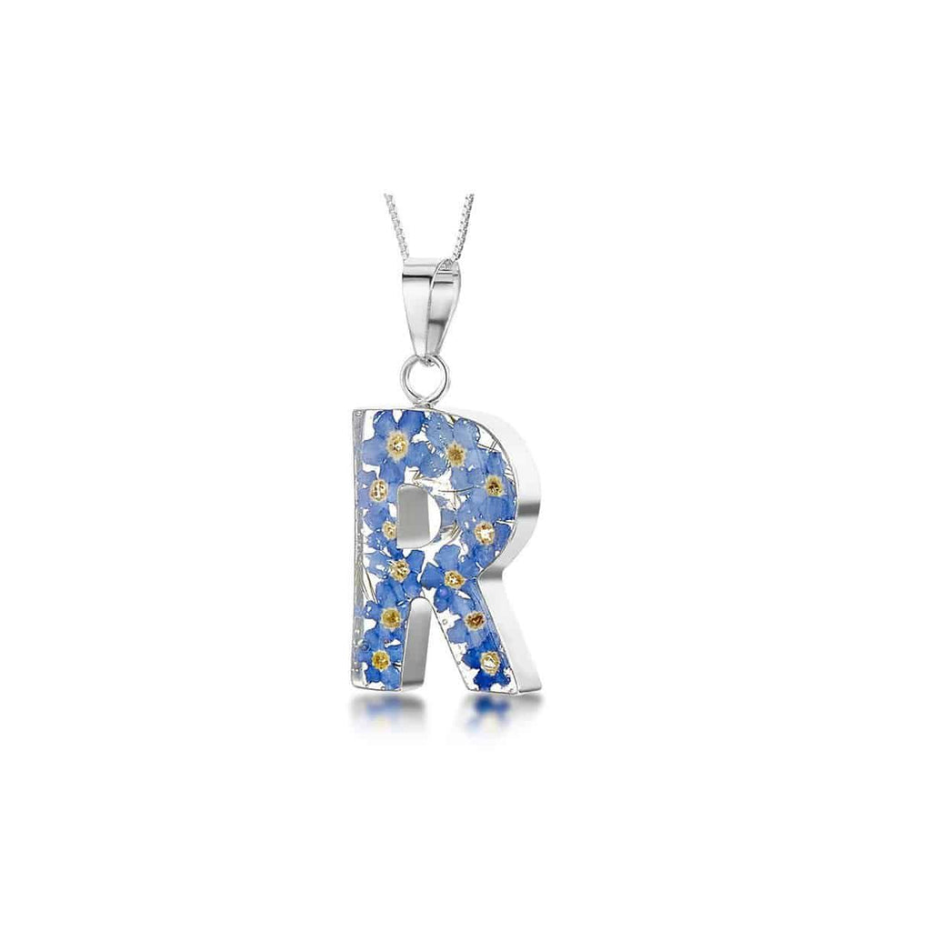 Initial R Flower Necklace 