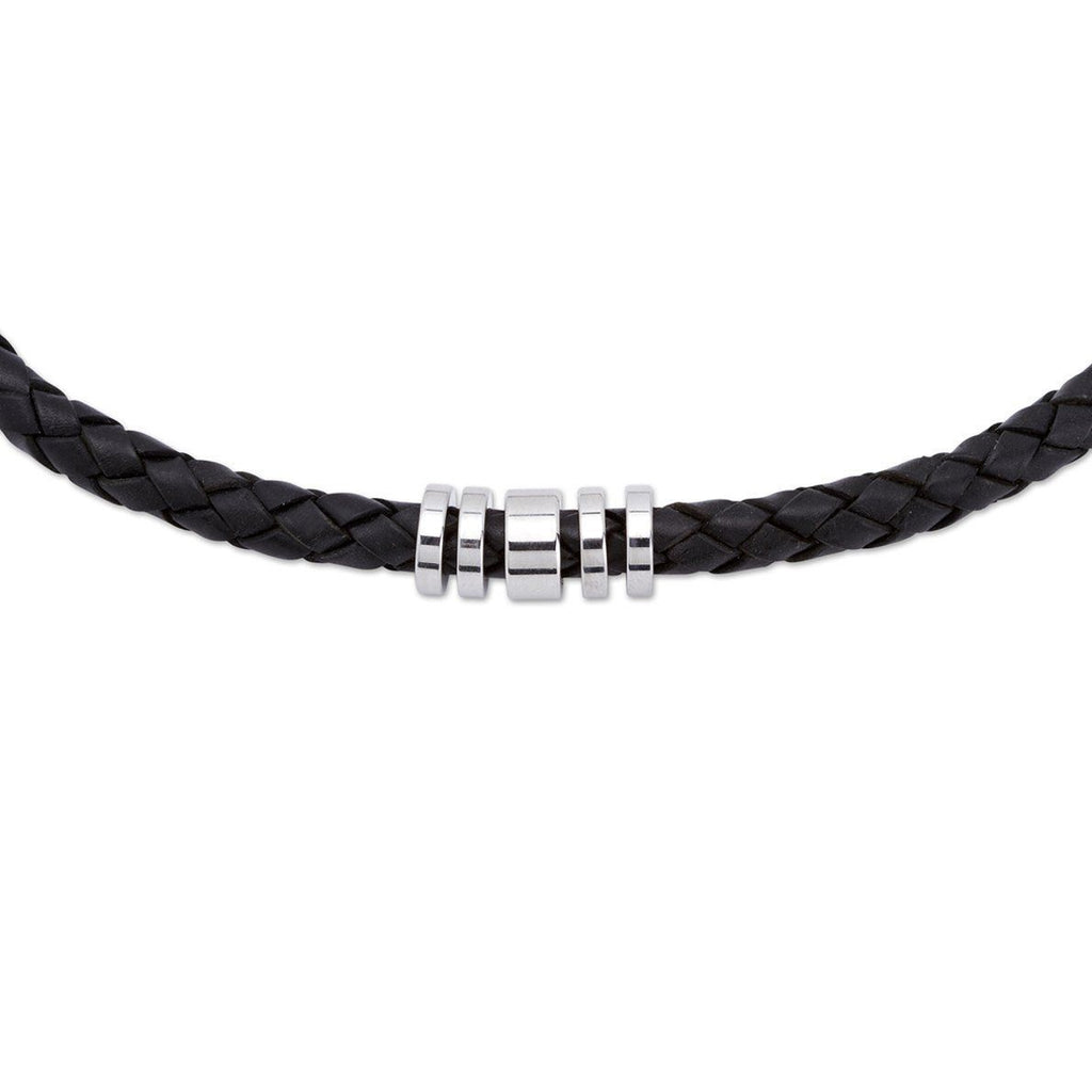Leather Steel Necklace 