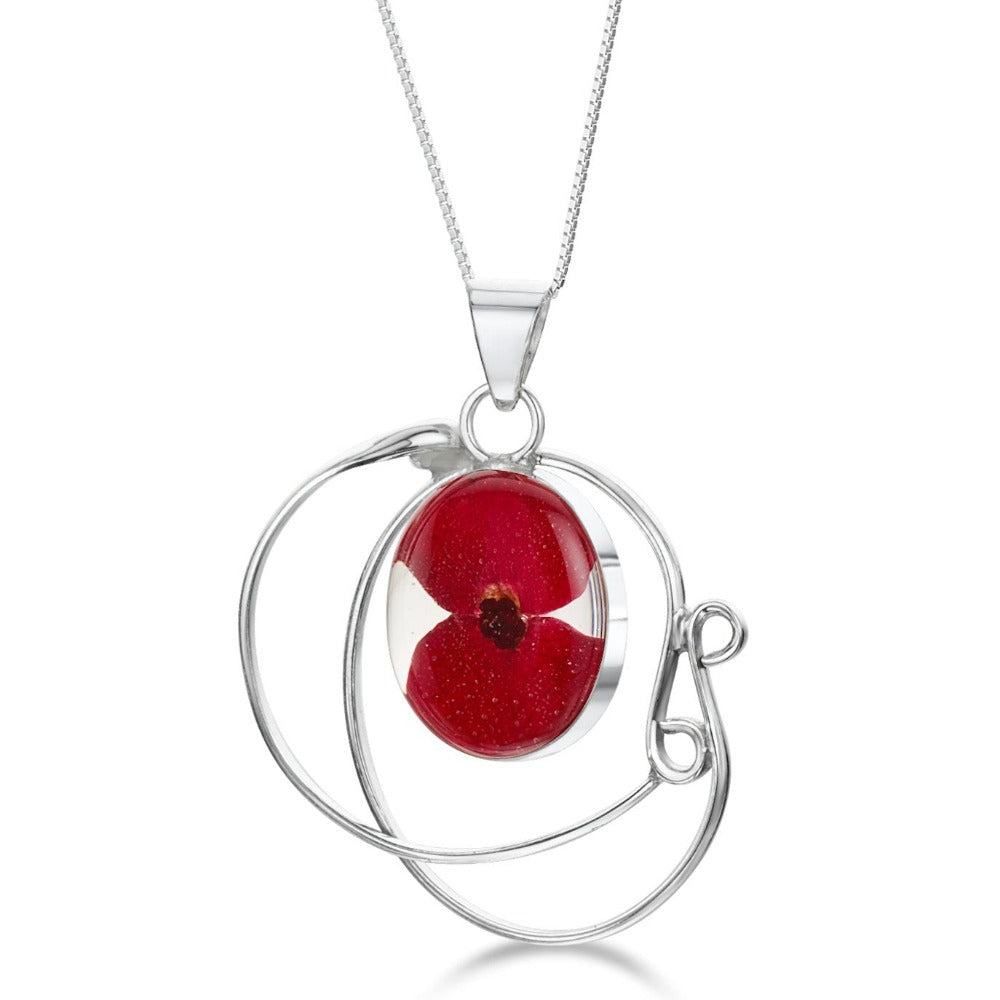 Oval Poppy Necklace 