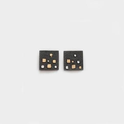 Square Oxidised Stud Earrings 