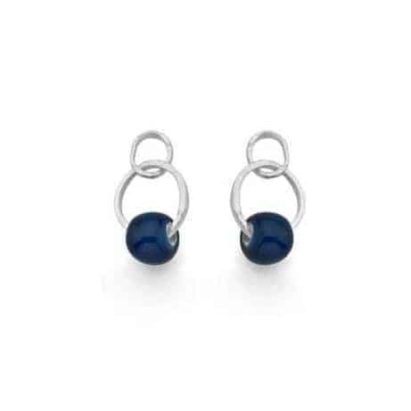 Blue Ceramic Drop Earrings 