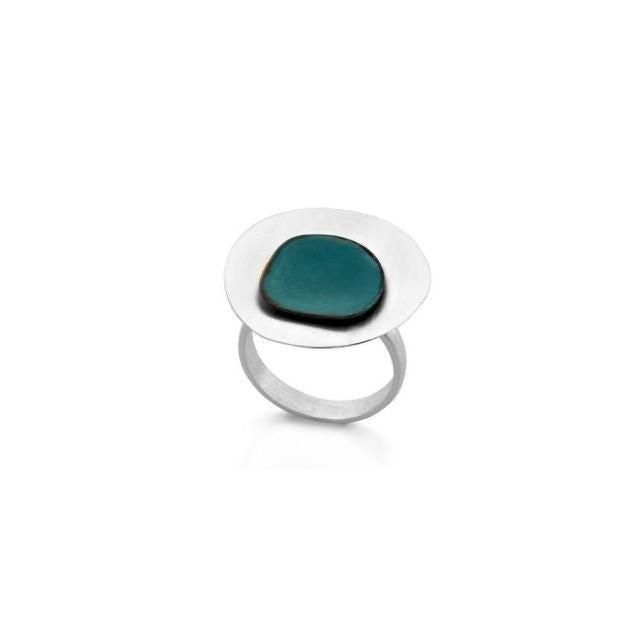 Green Enamel Ring 