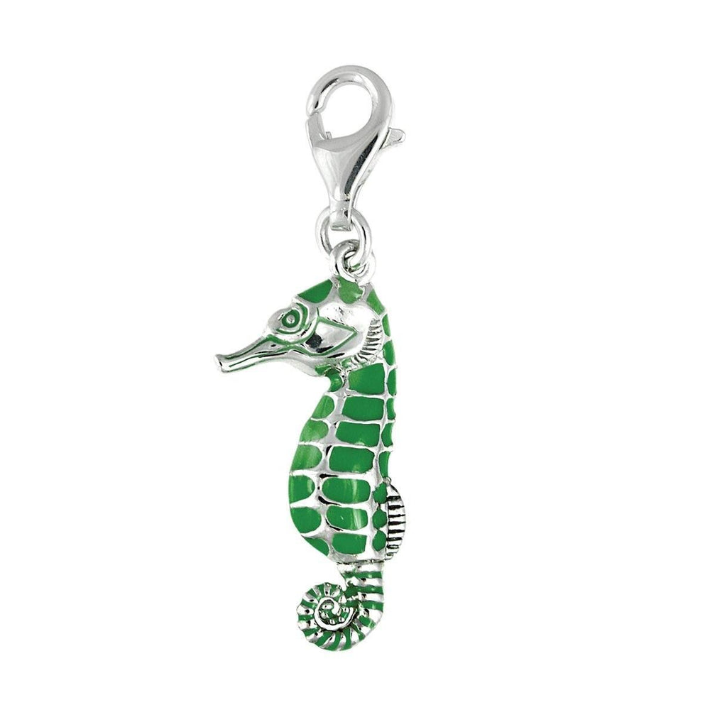Green Seahorse Charm 