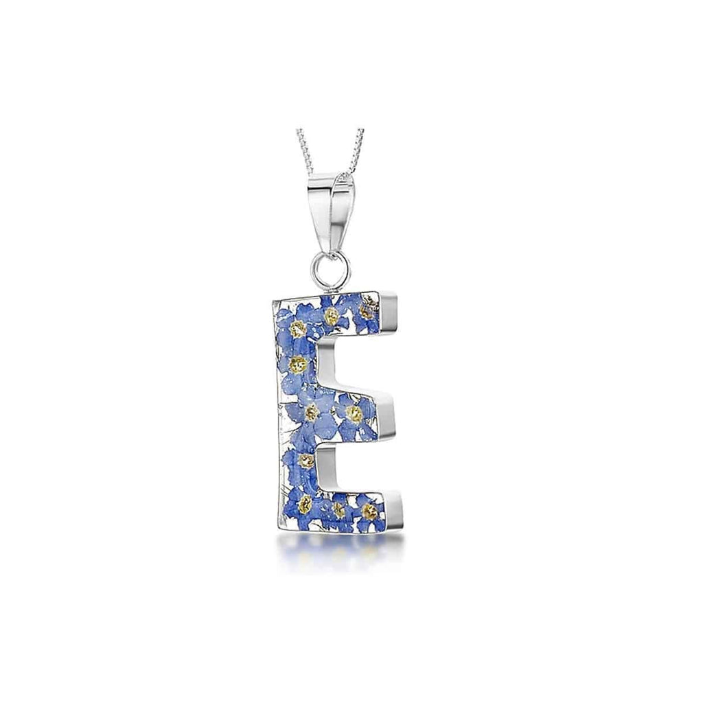 Initial E Flower Necklace 