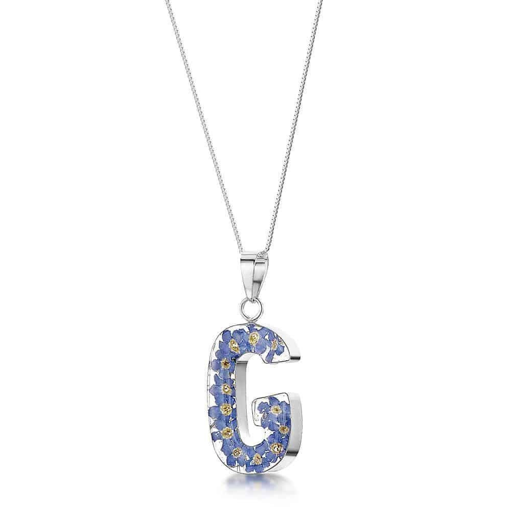 Initial G Flower Necklace 