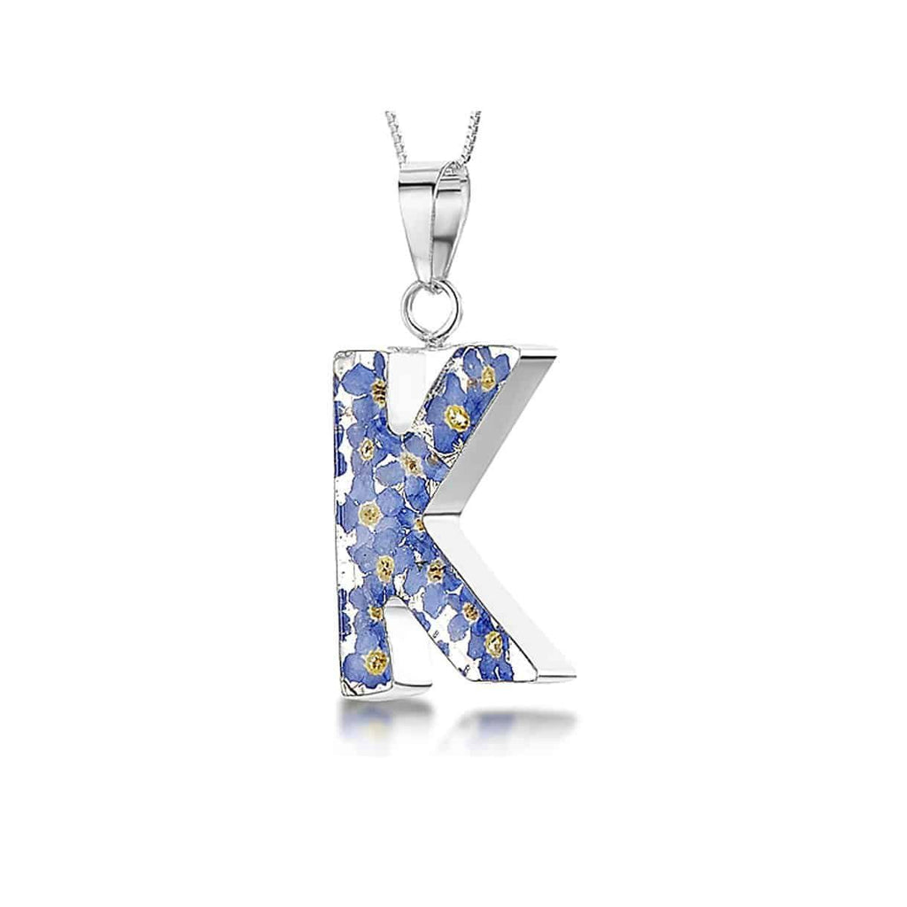 Initial K Flower Necklace 