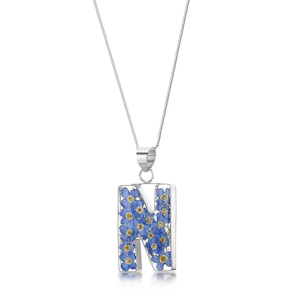 Initial N Flower Necklace 