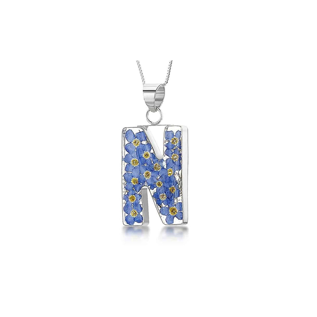 Initial N Flower Necklace 
