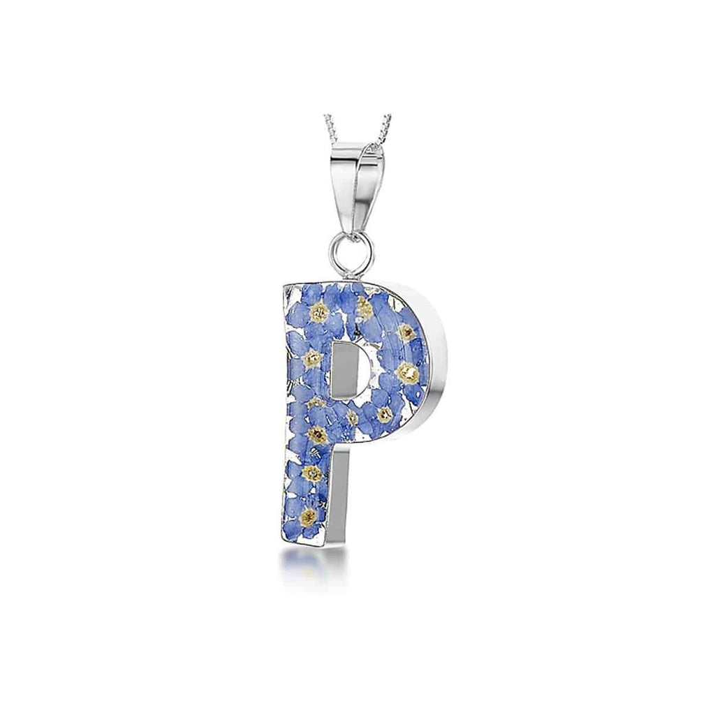 Initial P Flower Necklace 