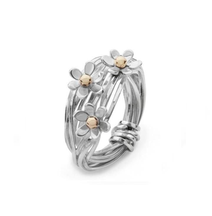 Intertwined Flowers Ring 