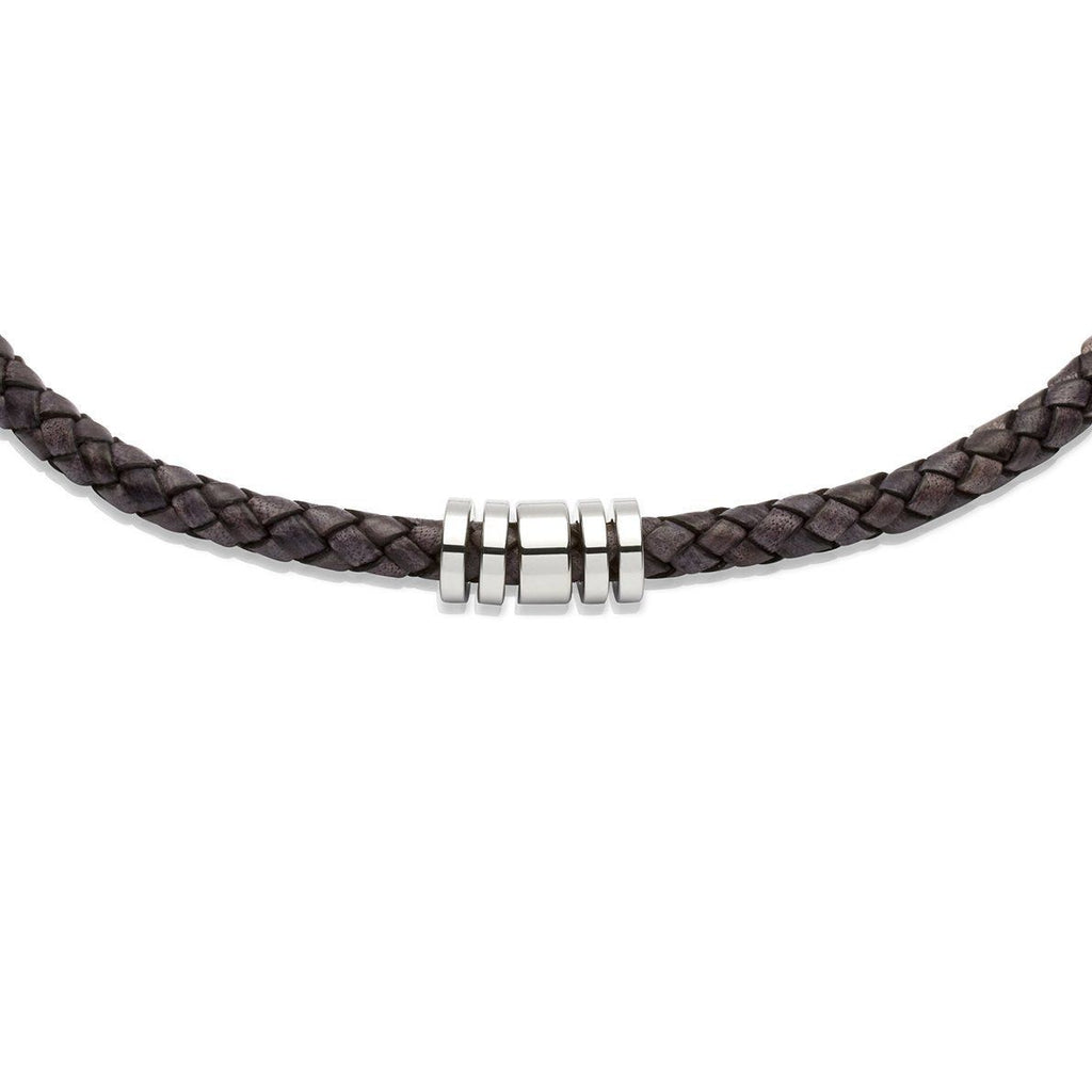 Leather Steel Necklace 