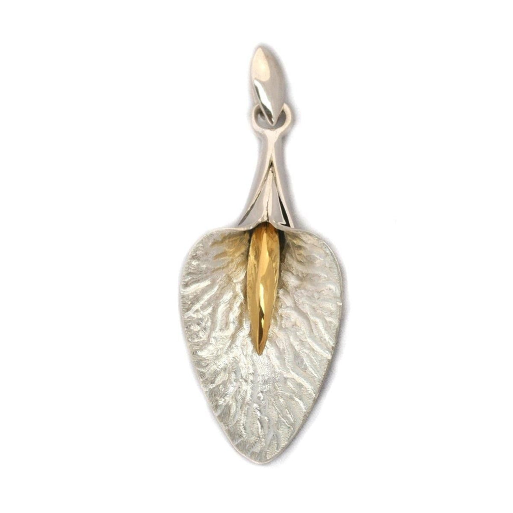 Long Satin Lily Pendant 