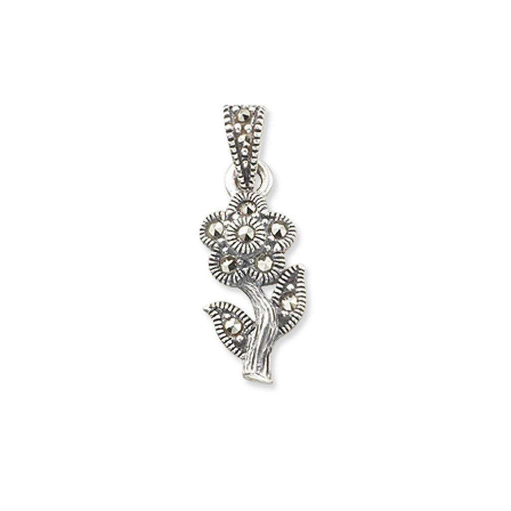 Marcasite Floral Pendant 