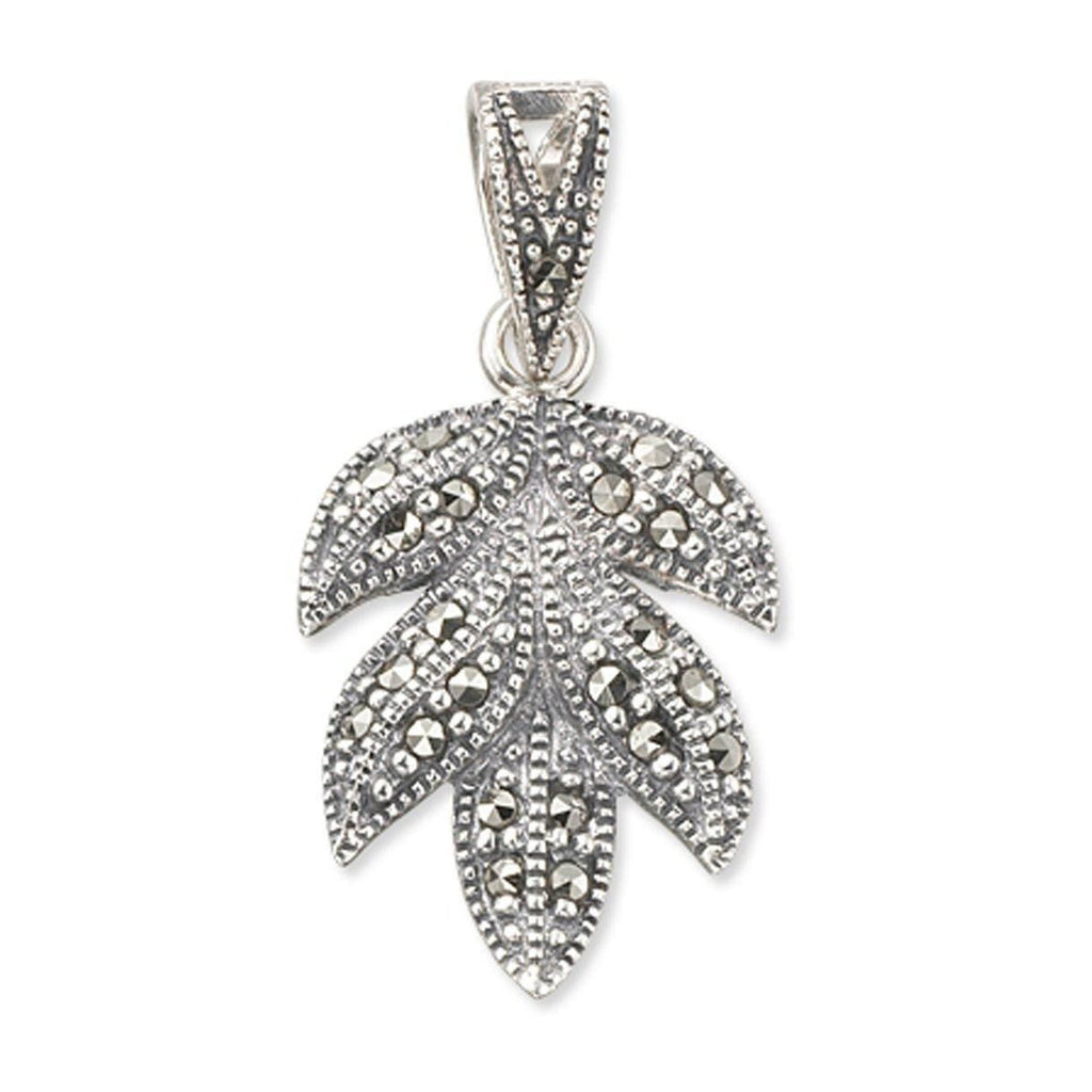 Marcasite Leaf Pendant 