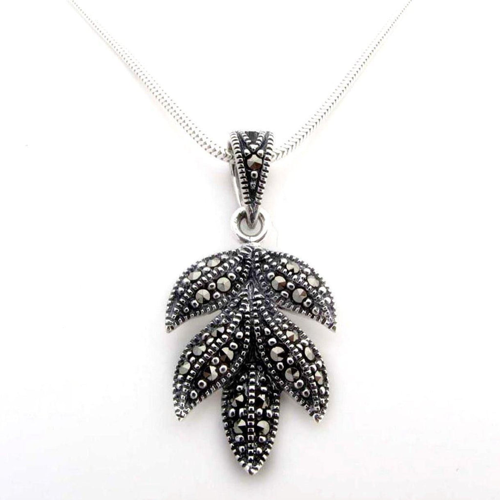 Marcasite Leaf Pendant 