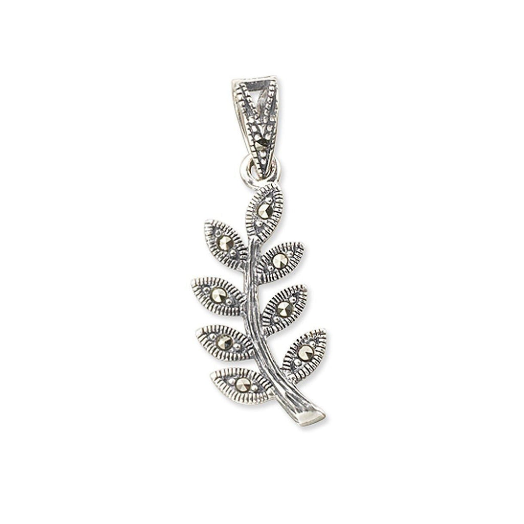 Marcasite Leaf Pendant 