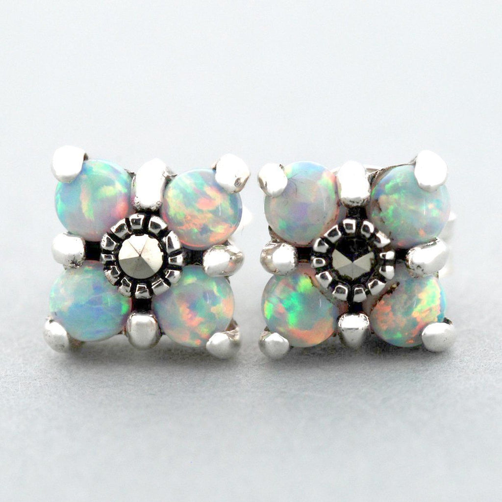 Marcasite Opal Studs 