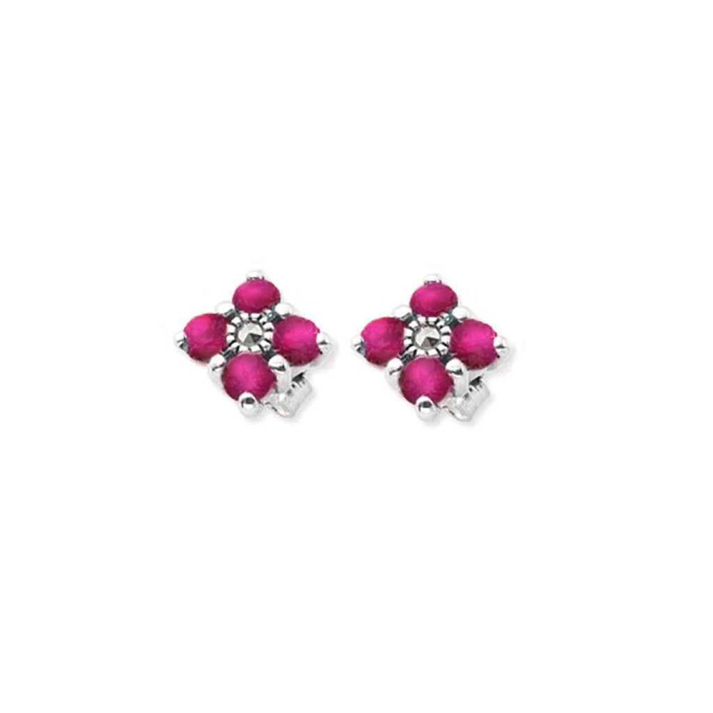 Marcasite Red Studs 
