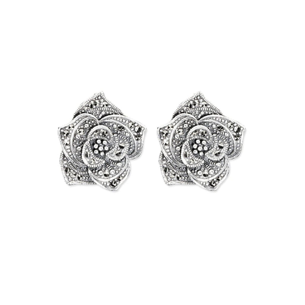 Marcasite Rose Studs 