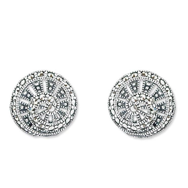 White gold online marcasite earrings