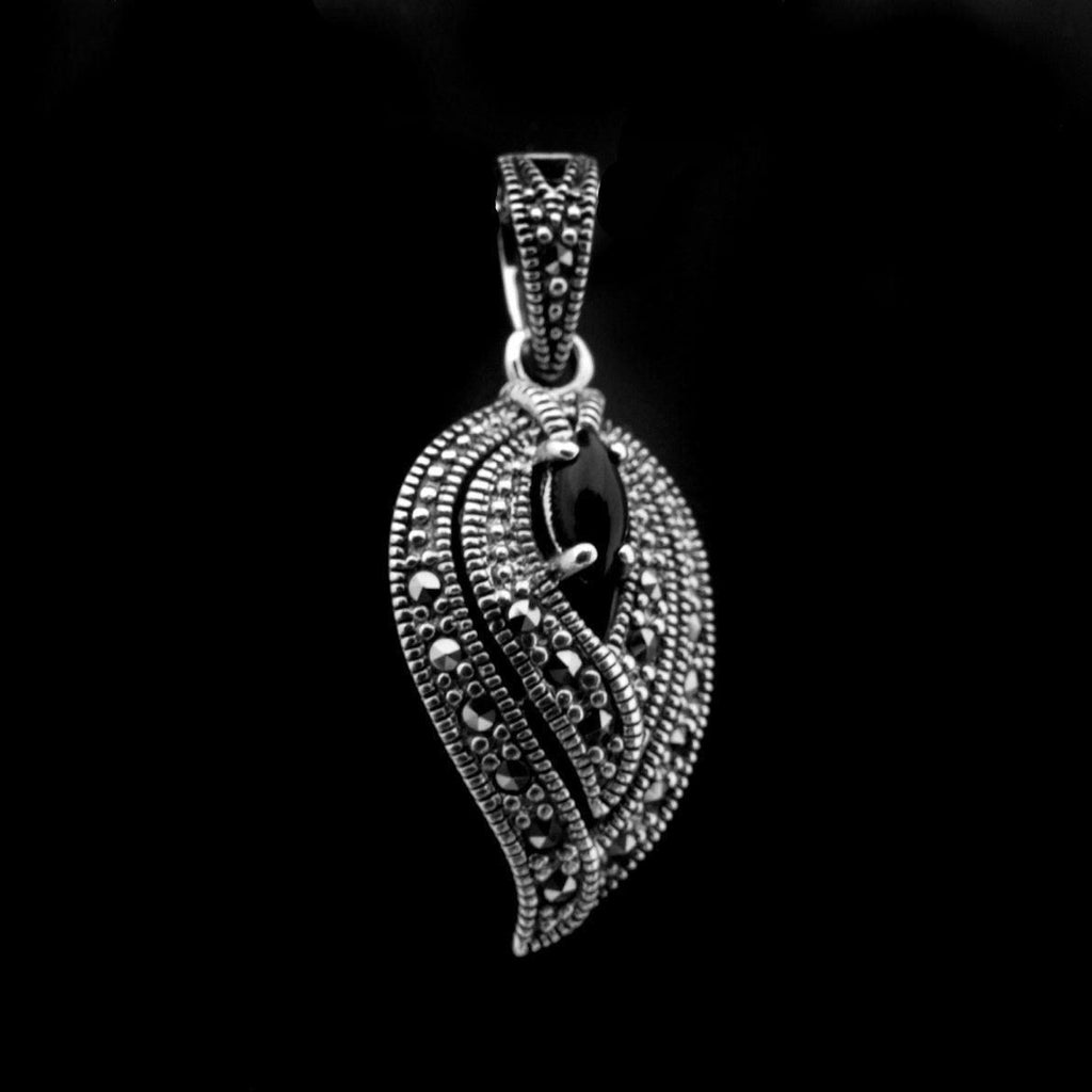 Marcasite Teardrop Pendant 