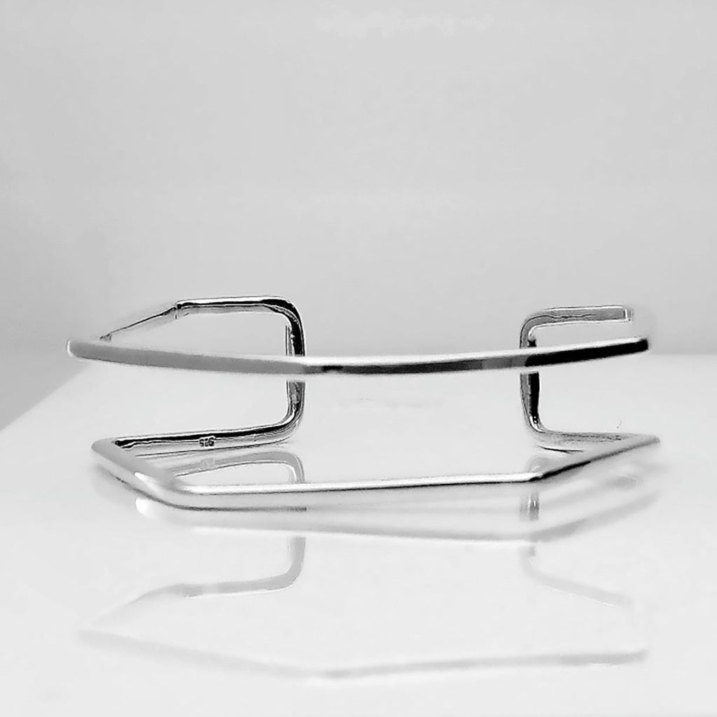 Minimal Silver Cuff Bangle 