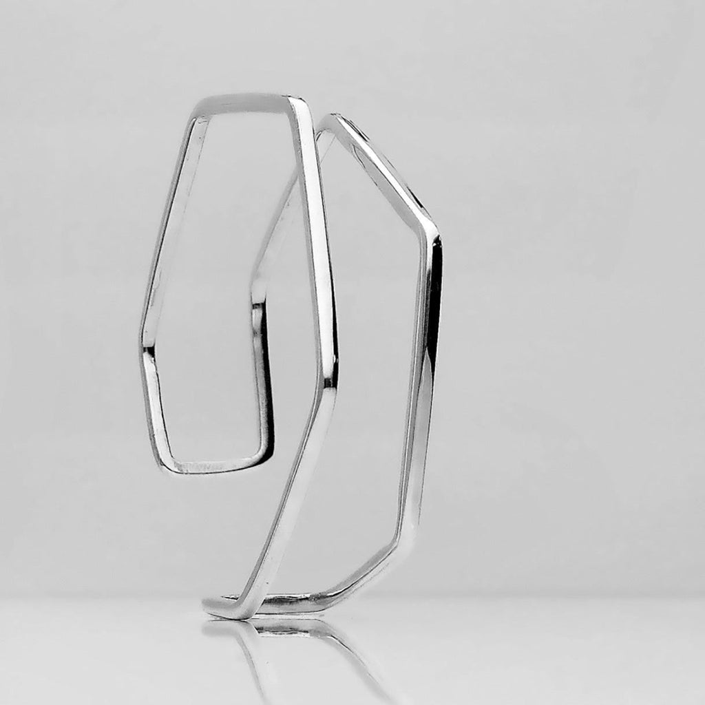 Minimal Silver Cuff Bangle 