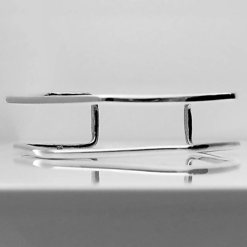 Minimal Silver Cuff Bangle 