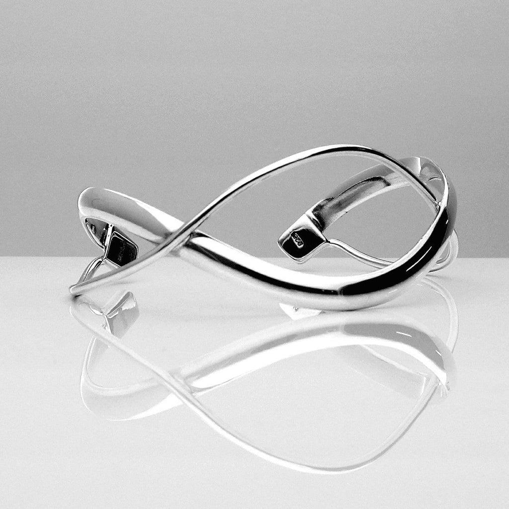 Open Silver Cuff Bangle 