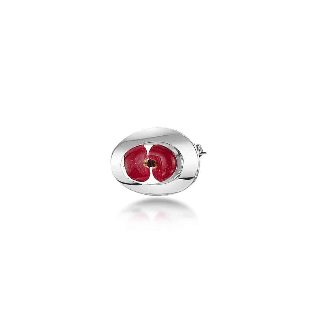 Oval Poppy Brooch 