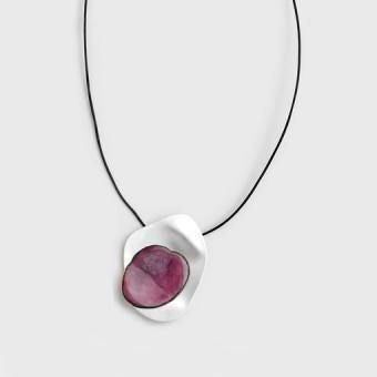 Pink Disc Necklace 