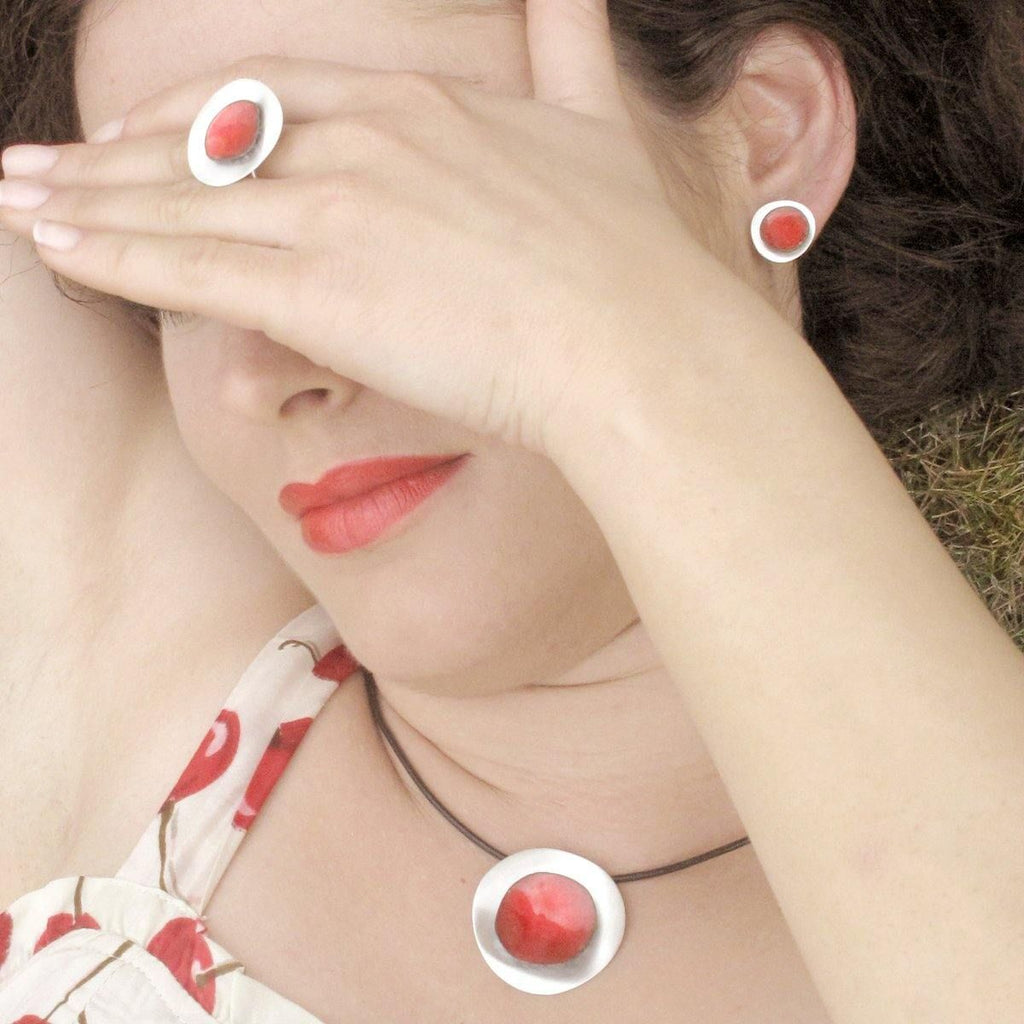 Red Enamel Ring 