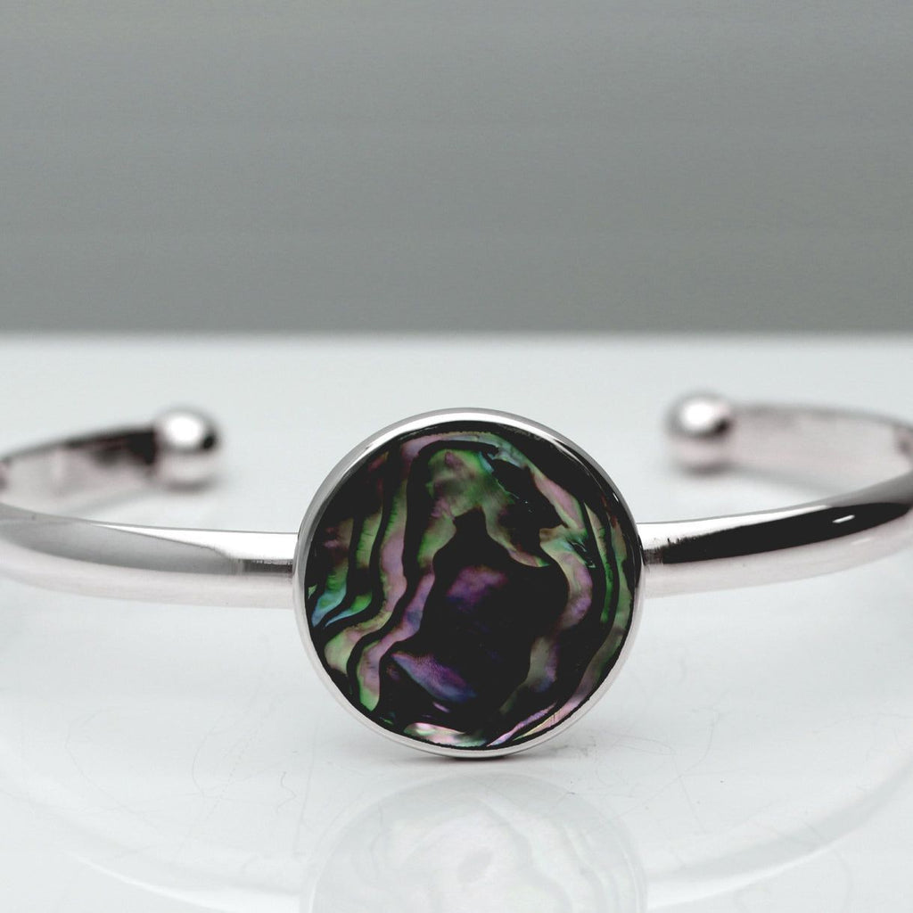 Silver Abalone Shell Cuff 