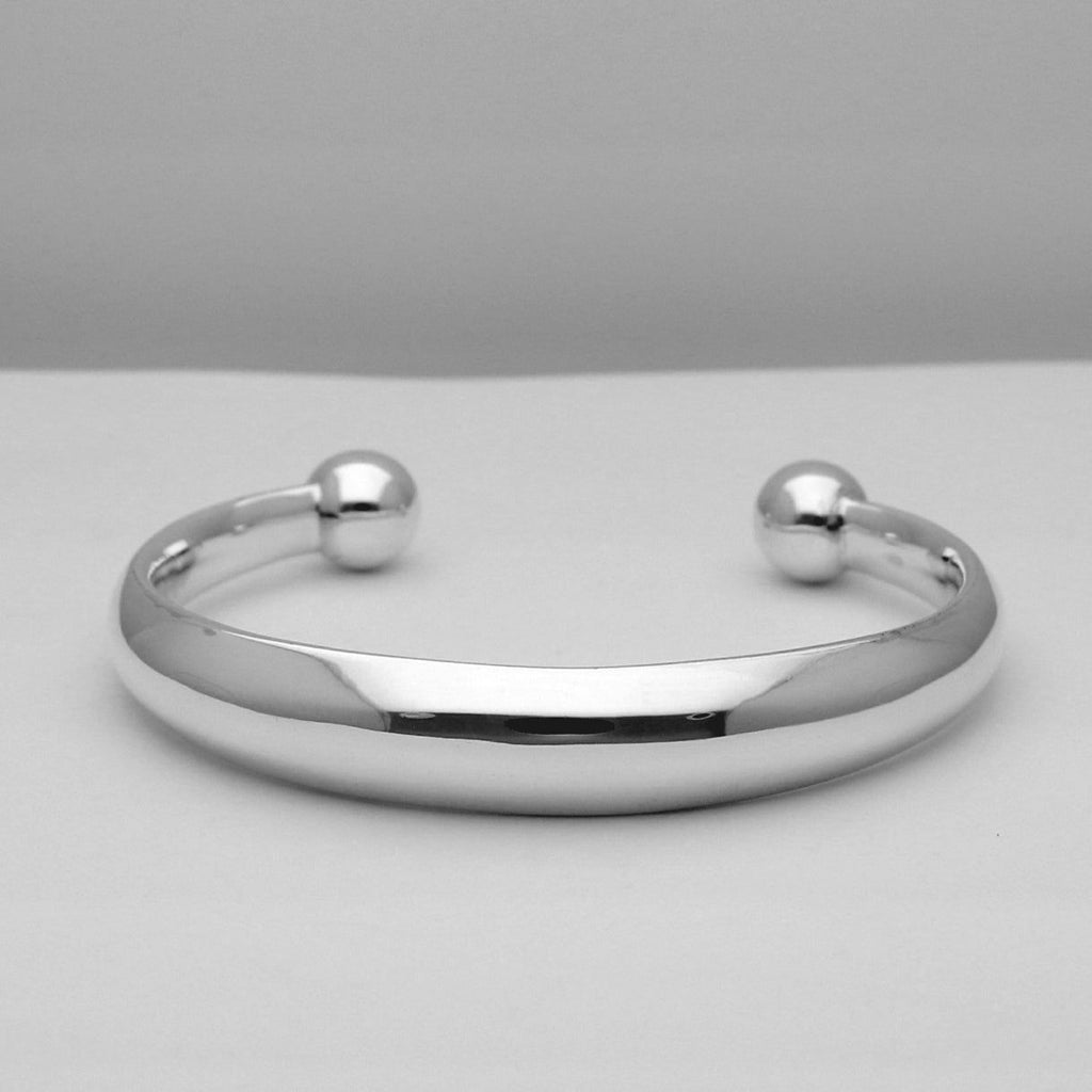 Silver Ball Cuff Bangle 