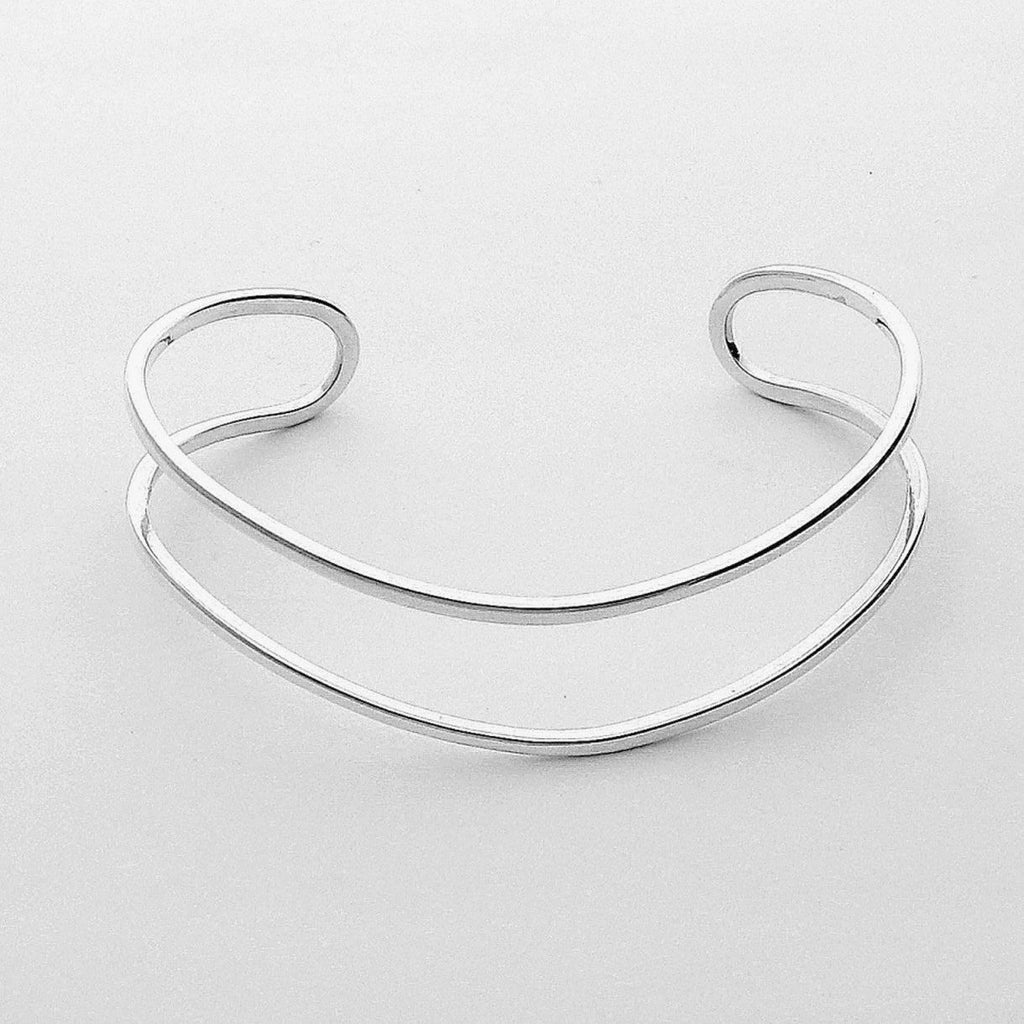 Silver Band Cuff Bangle 