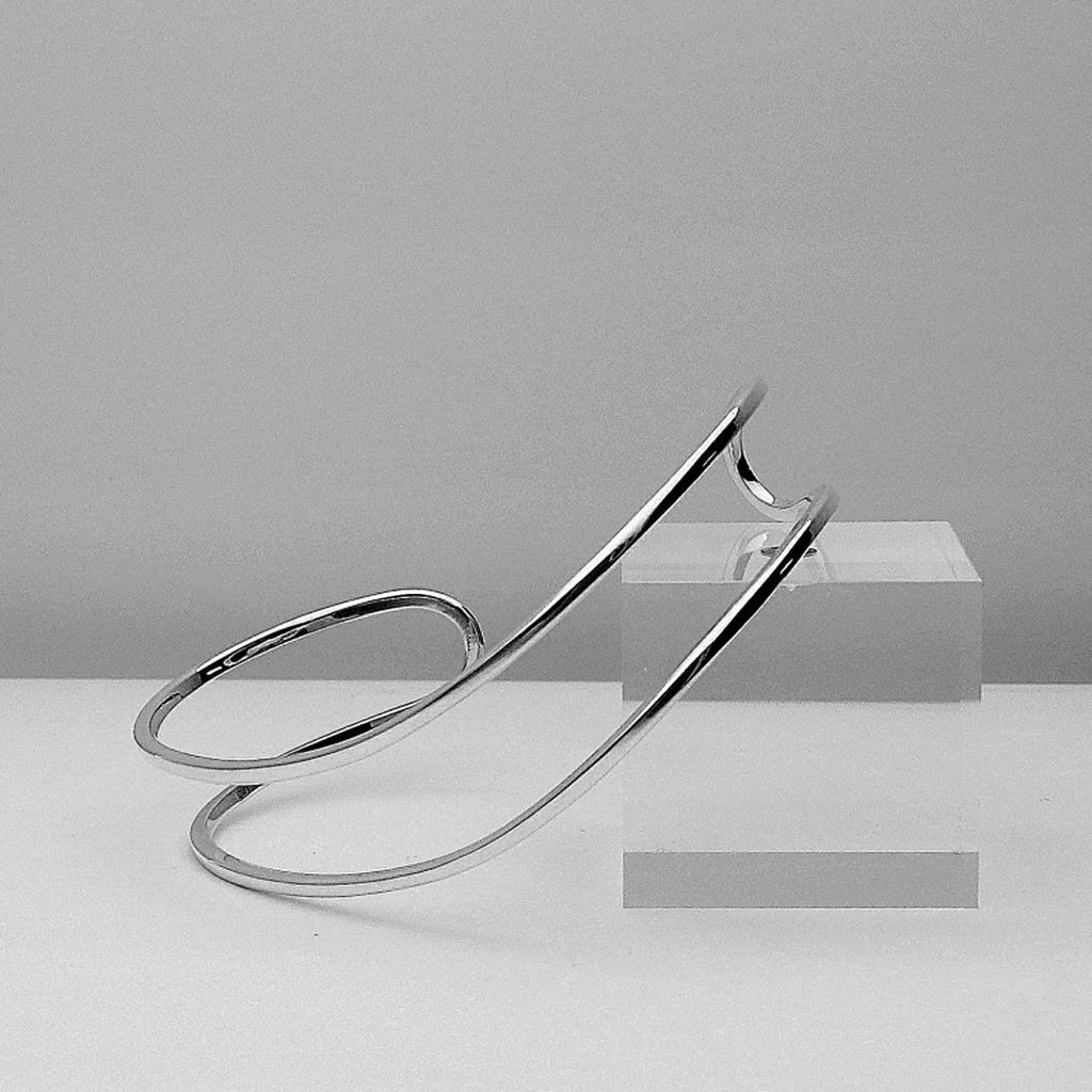 Silver Band Cuff Bangle 