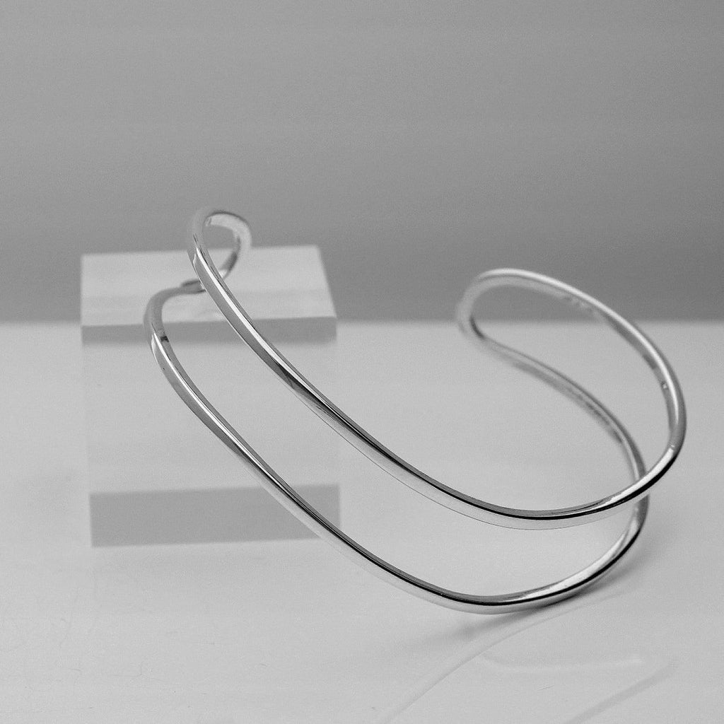 Silver Band Cuff Bangle 