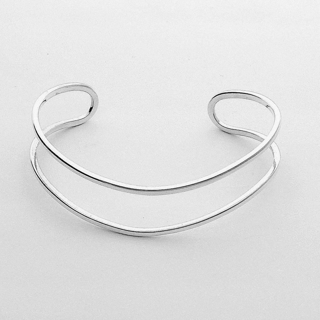 Silver Band Cuff Bangle 