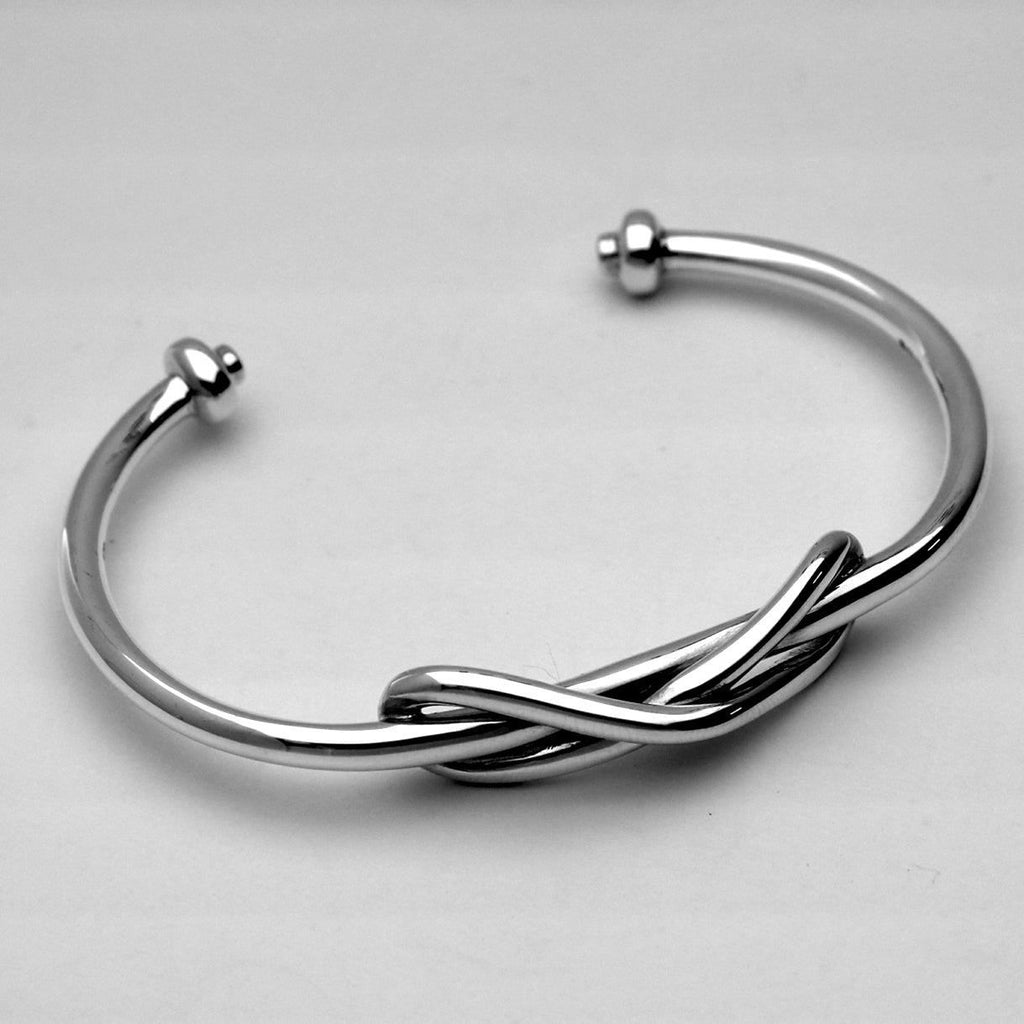 Silver Knot Cuff Bangle 