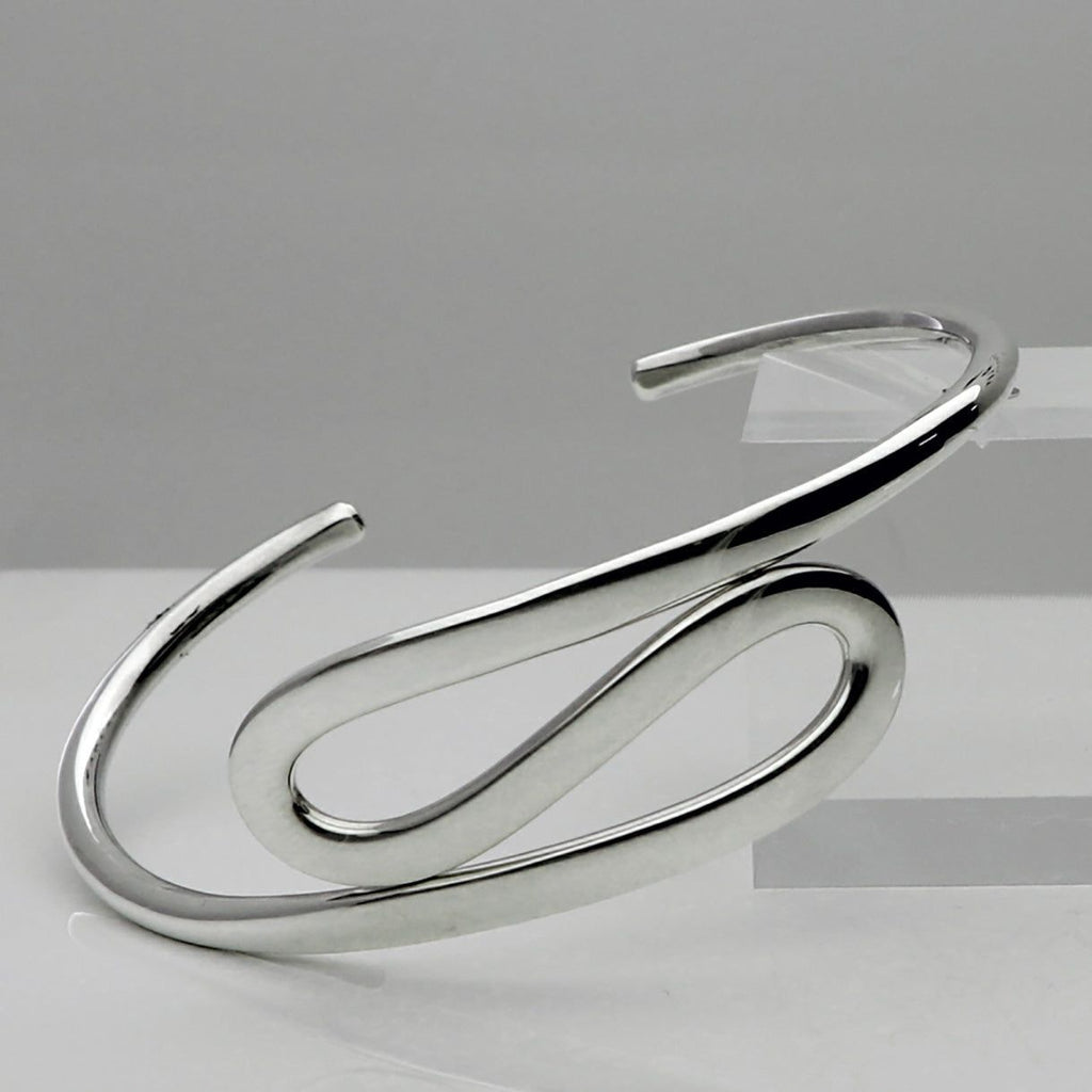 Silver Swirl Cuff Bangle 