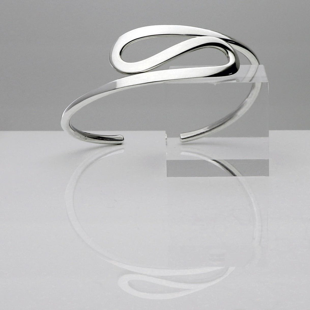 Silver Swirl Cuff Bangle 