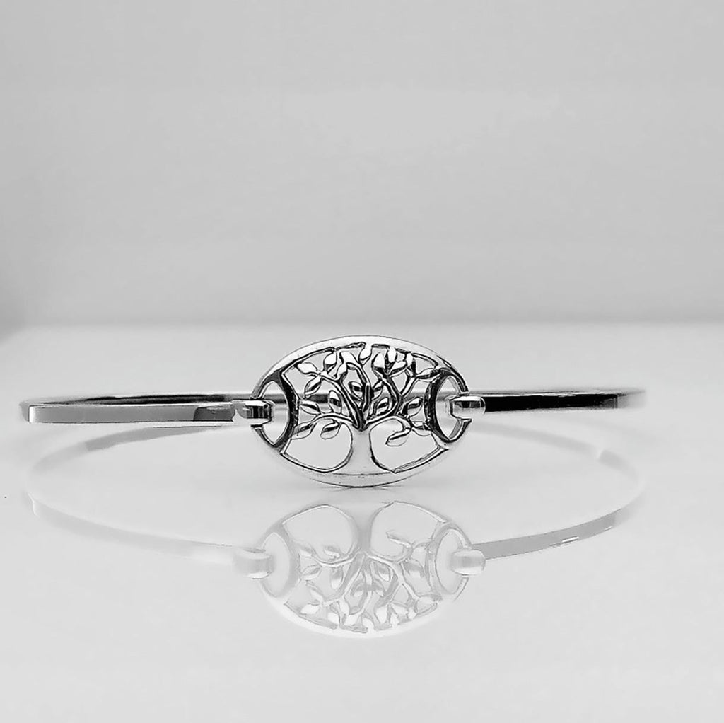 Silver Tree of Life Bangle 