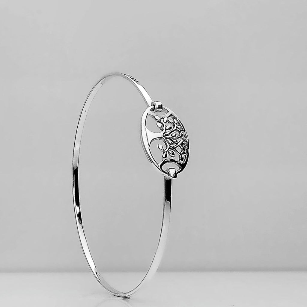 Silver Tree of Life Bangle 