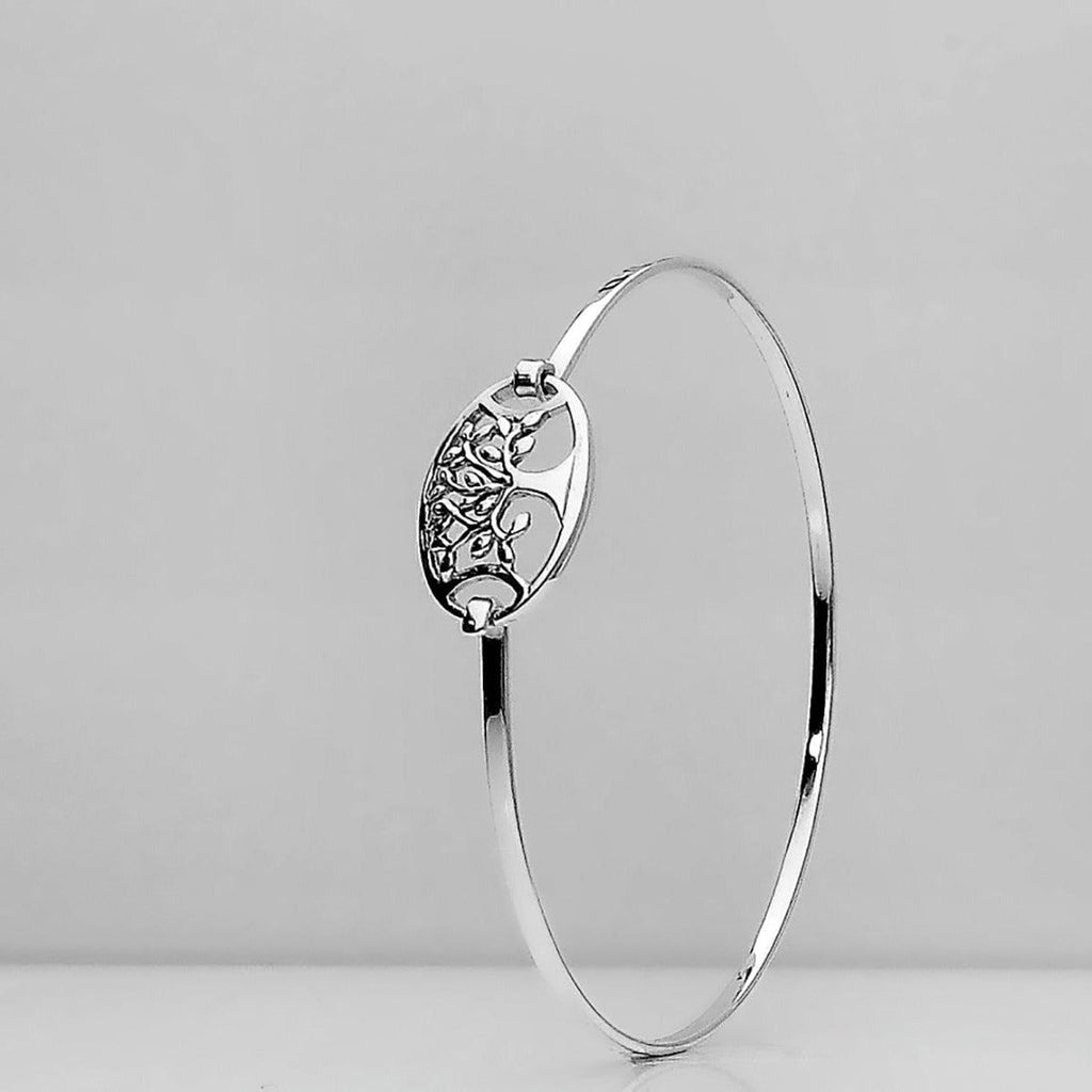 Silver Tree of Life Bangle 