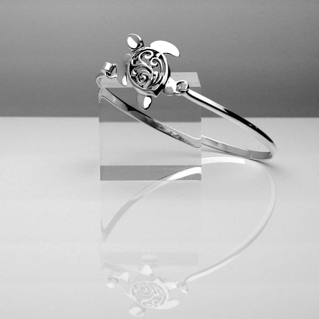 Silver Turtle Bangle 