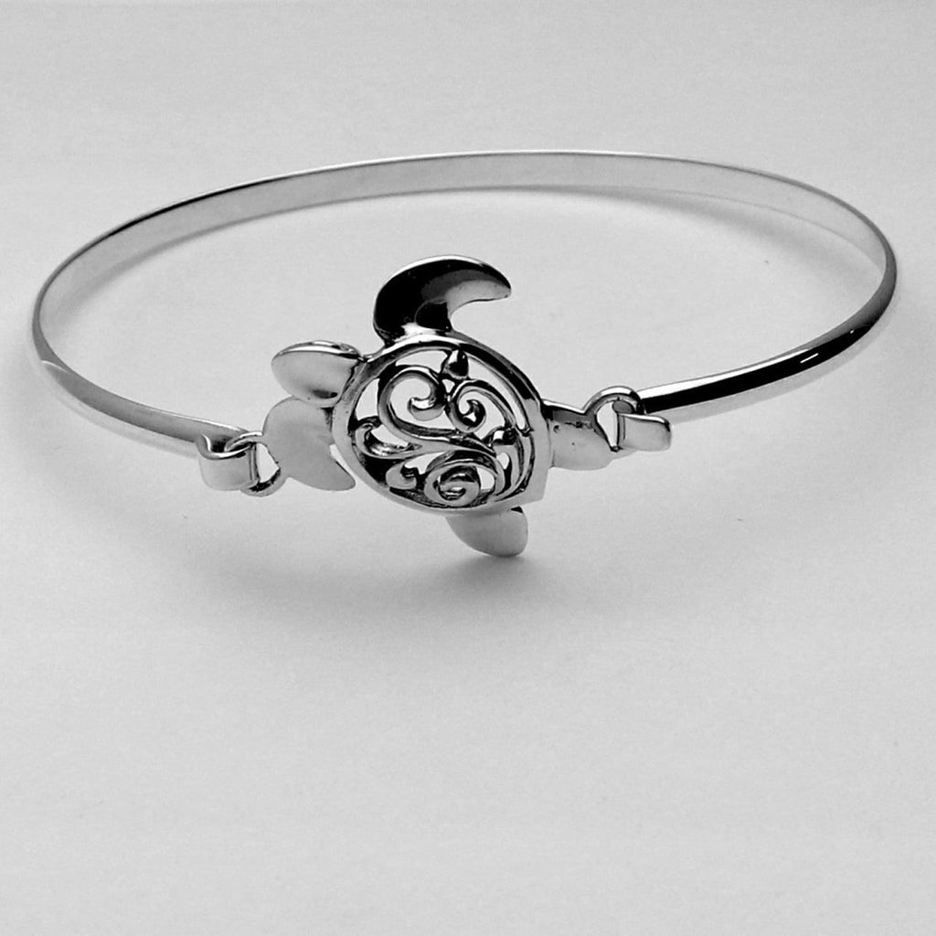 Silver Turtle Bangle 