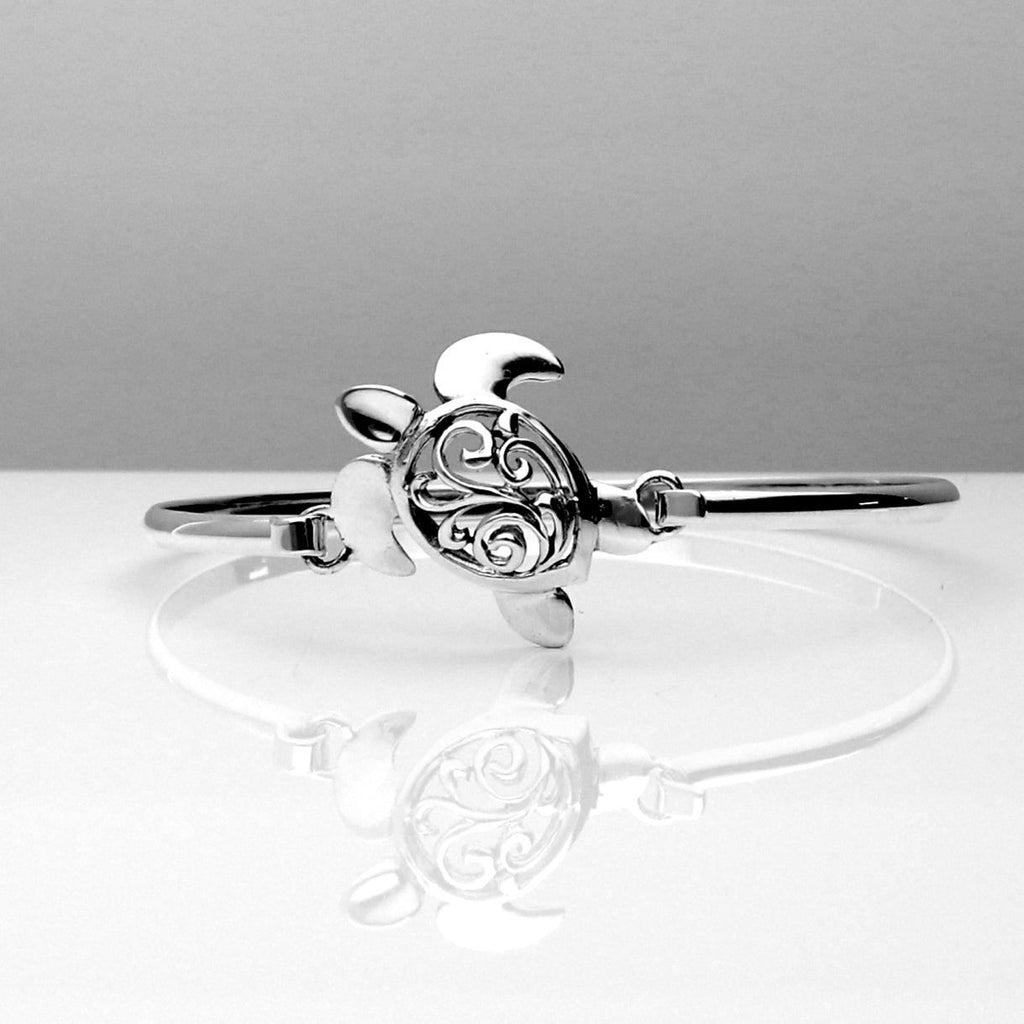 Silver Turtle Bangle 