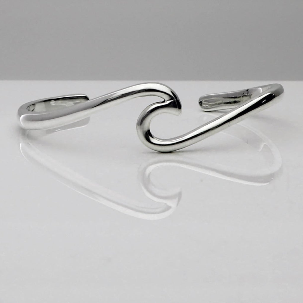 Silver Wave Cuff Bangle 